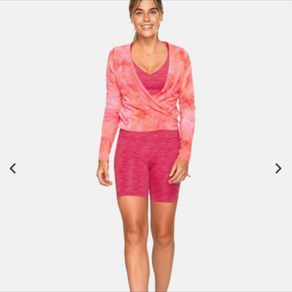 {Outdoor Voices}: Tissue Weave Wrap Top / Pink / M - Picture 3 of 3